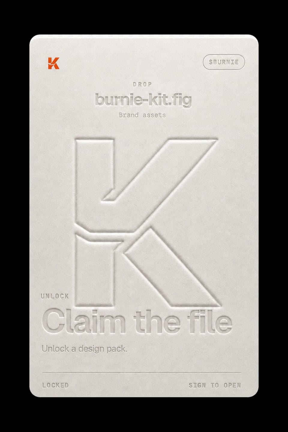 Keycard access card for claiming a gated file.